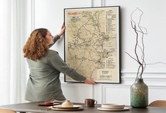 Operation Overlord Map 1944 WWII Historic Military War Battle Campaign Poster