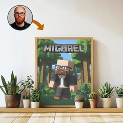 Custom Personalised Pixelated Kids Children Printable Unique Birthday Gift