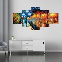 Morden City Abstract Wall Art – Five Frame Painting – Home Decor