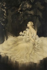 Art Deco Fashion Lady with Lily Flowers Fine Art Wall Room – POSTER 20×30