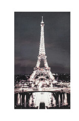 Eiffel Tower City Print Black White Gray Vertical Paper Wall Art