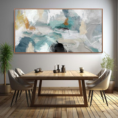 Green & White Abstract Canvas Art – 36″x70″ Contemporary Wall Decor