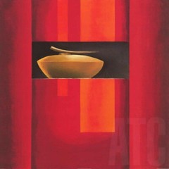 39W»x39H» REPOS by BERNADETTE TRIKI – REST RED FLORAL VASE POT CHOICES of CANVAS
