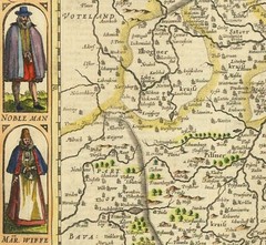 Ancient 1626 Old Antique Decorative map of Bohemia Canvas Magnetic Wooden Hanger