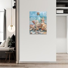 Bathroom Wall Art Blue Beach Wall Decor Coastal Ocean Theme Seashell Starfish…
