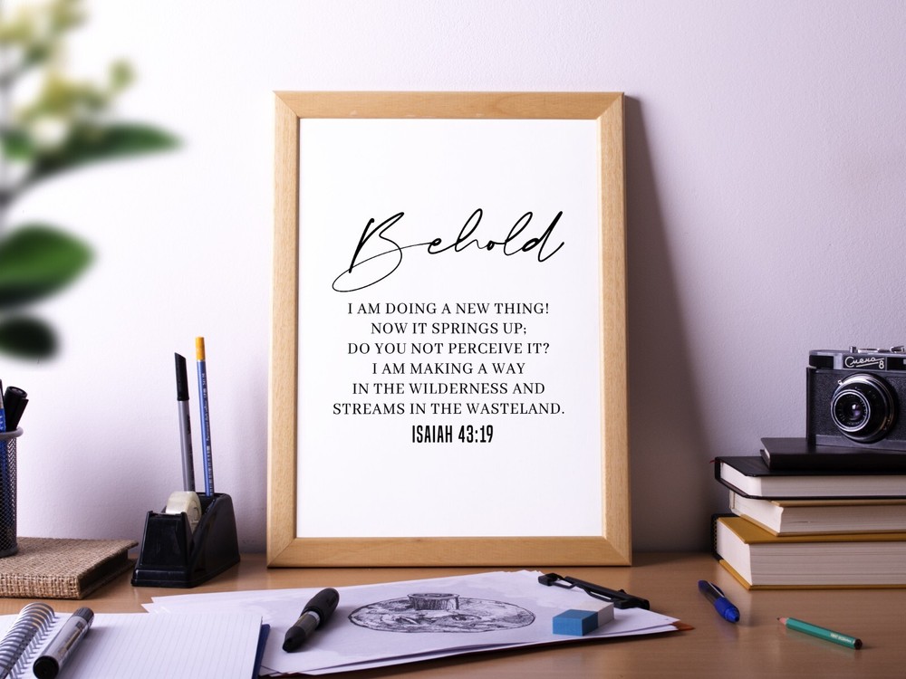 Isaiah 43:19, Bible Verse Quote, Poster Print, Home Wall Decor