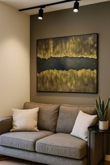 Original Textured Painting on Canvas «The Flow of Life » 36 in x24 in.
