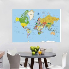 WORLD MAP GIANT POSTER WALL ART DECOR SIZE 59*39in