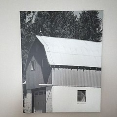 Black and White Barn Canvas Print, Modern Farm Life Art, 24×30 in, Ready to Hang