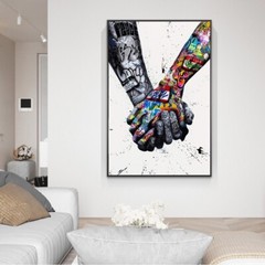 Pop Art Canvas Wall art Graffiti Colorful Hands Banksy Street Art Wall decor