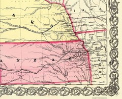Historic State Map – Nebraska – Colton 1855 – Vintage Wall Art