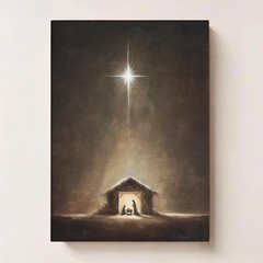Nativity Scene CANVAS Wall Art, Star of Bethlehem POSTER, Christmas Home Decor