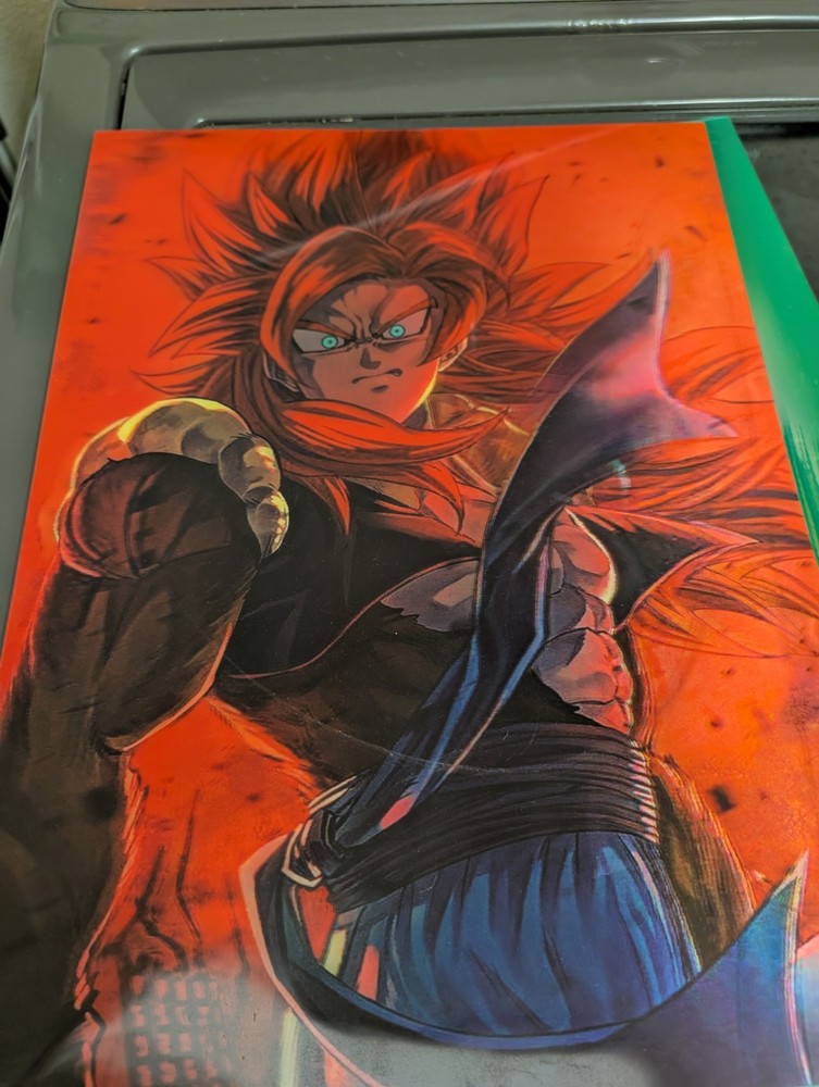 Anime Vertical Poster Print, Orange Background, Black & Blue, Teens Kids Adults