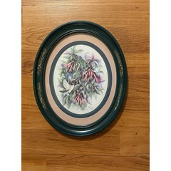 Home Interior Vintage Oval Framed Hummingbird & Honeysuckle Don Kent Set 1994
