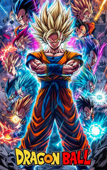 Dragon ball Z Super Saiyan 2 poster print 8.5»x14» home decor glossy paper #1