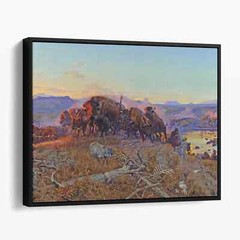When the Land Belonged to God by Charles M Russell Buffalo Canvas Print Wall Art