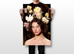 Flowers In Her Hair Fashion Attractive Model Print Wall Art Home – POSTER 20×30