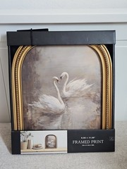 Loving Swans Wall Decor Framed Print Wall Art