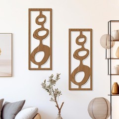 Zzbakress 2 Pcs Mid Century Wall Decor Wooden Mid Century Modern Decor Modern Ar