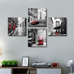 Black and White Wall Art for Bedroom Red City Wall Decor Paris Bathroom Pictures