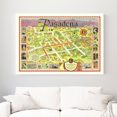 Old Map of Pasadena, CA 1933 – Vintage Pasadena California A