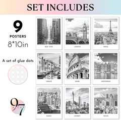 Black White City Wall Art Print – Cityscape Pictures, Famous Architecture Landsc