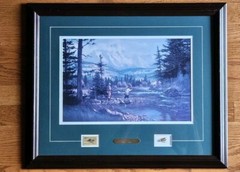 The Fly Caster Fishing Picture by Brett Smith, Beautiful Art, Fish Lure & Stamp