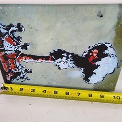 Mushroom Cloud by Banksy Graffiti Fire Pop Wall Art Canvas for Room Office 7×10″