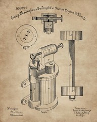 Railroad Train Patent Print Set 6 Vintage Art Prints 8×10 in. Locomotive Railway