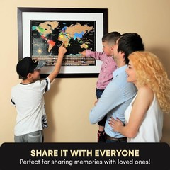 Scratch Off World Map Poster and Detailed United States Map – Deluxe Travel T…