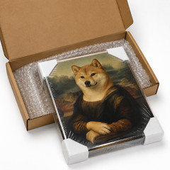 Custom Shiba Inu Mona Lisa Canvas Art Personalized Famous Painting Dog Pet Gift