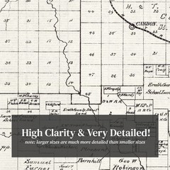 Old Map of Eastland County, TX 1890 – Vintage Texas Art