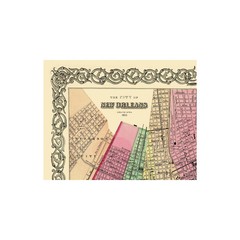 Historic City Map – New Orleans Louisiana – Colton 1855 – Vintage Wall Art