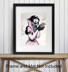 Banksy Poster – 8X10 Funny Gangster Snow White Hand Grenade – Urban Graffiti Wal