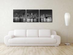 Canvas Print Photo Black White New York City Bridge Pictures Posters Art Framed