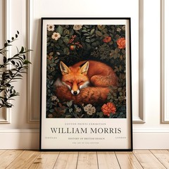 William Morris Fox Print – Vintage Animal Pattern Wall Art Poster