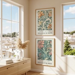 William Morris Floral Wall Art Set of 2 – Art Nouveau Botanical Prints