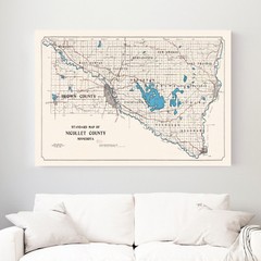 Old Map of Nicollet County, MN 1913 – Vintage Minnesota Art
