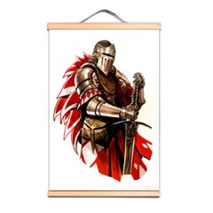 Vintage Templar Knight Art Poster Scroll Painting for Room Dormitory Wall Decor