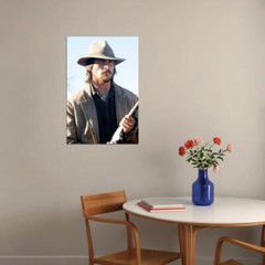 78434 CHRISTIAN BALE TO YUMA HOLDING RIFLE Wall Print Poster US