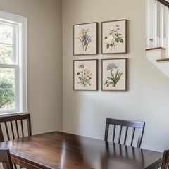 Cuspin Framed Vintage Waterproof 12 W X 16 H X 4pcs Floral – Walnut 4.0 Count
