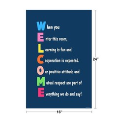 Classroom Sign Welcome Motivational Teacher Art Print Poster 16×24