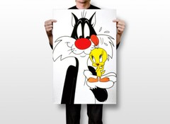Lonney Tunes Characters Cast Tweety Silvester Wall Art Home Decor – POSTER 20×30