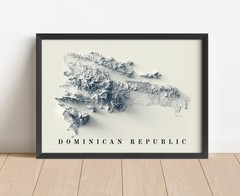 Dominican Republic Map, Dominican Republic 2D Relief Map – 2D Flat Print
