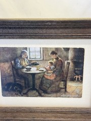 Set of 3 Framed Tuck Postcards Victorian Home Decor Art VTG