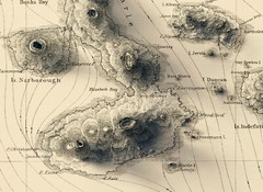 Galapagos Map, Galapagos 2D Relief Map, Ecuador Vintage Map – 2D Flat Print