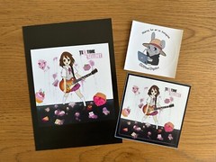 K-On! Yui as Machine Gun Kelly – A5 Art Print + Vinyl Sticker by JPixel DigiArt