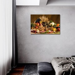 Food Wall Art Fruit Canvas Dining Room Brown Picture Kitchen Wall Decor Vario…