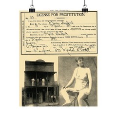 Vintage Maria Sandavol Prostitution License Print, Poster | Historical Photo