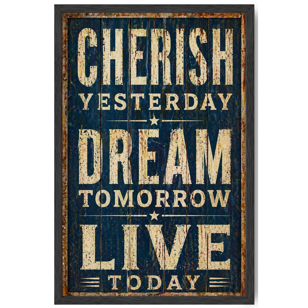 Vintage Rustic Framed Wall Art 11×17 Inspirational Motivation Quote Poster Decor